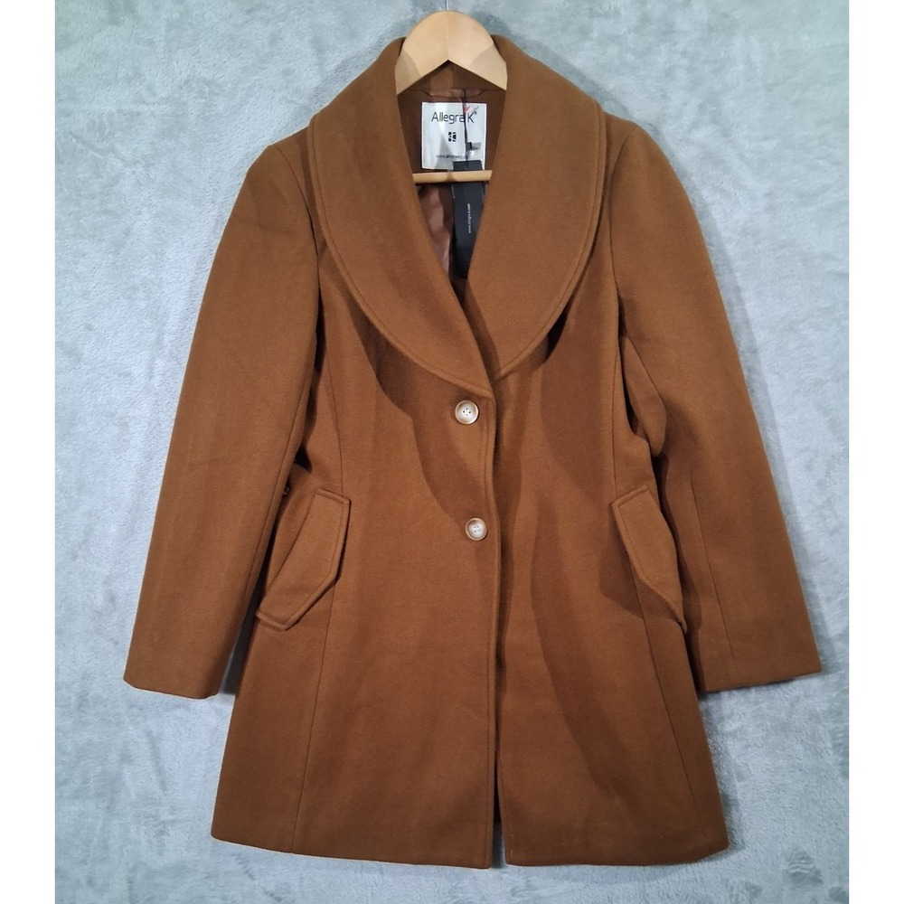 Allegra K Women's Brown Small Tan Cozy Cottagecore Retro Chic Shawl Collar Pea